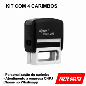 Carimbos personalizados frete grátis - Kit com 4 carimbos