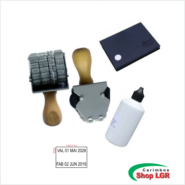 carimbo datador com lote