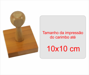 Carimbo de madeira com logo tamanho até 10x10 + Tinta e Almofada