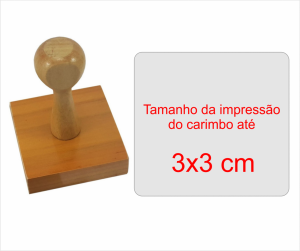 Carimbo de madeira com logo tamanho até 3x3 + Tinta e Almofada